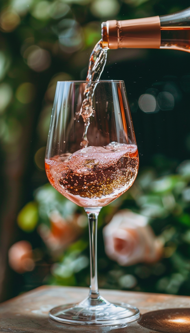 Luxurious Rosé Wine Pour