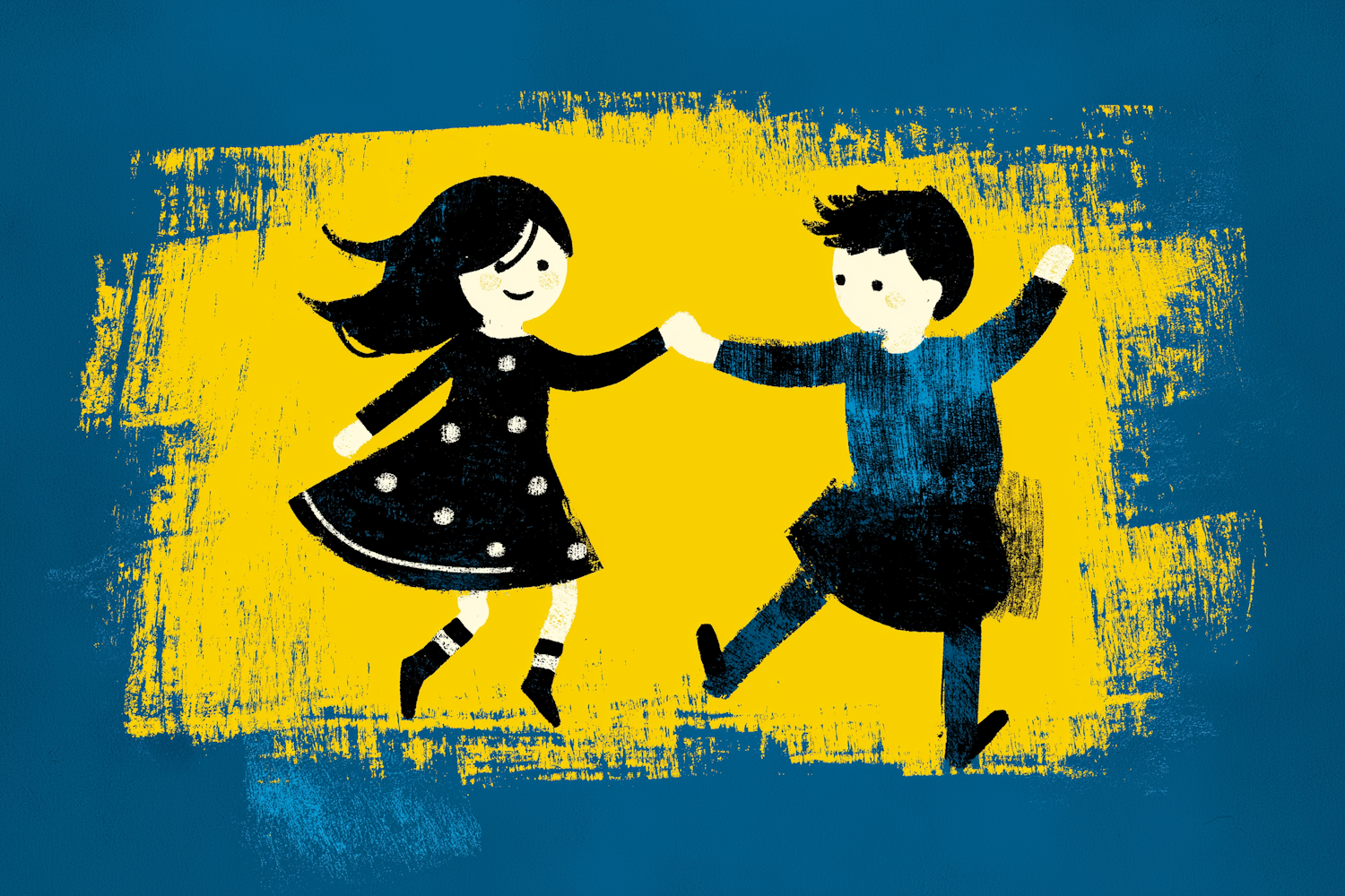 Joyful Dancing Children Illustration