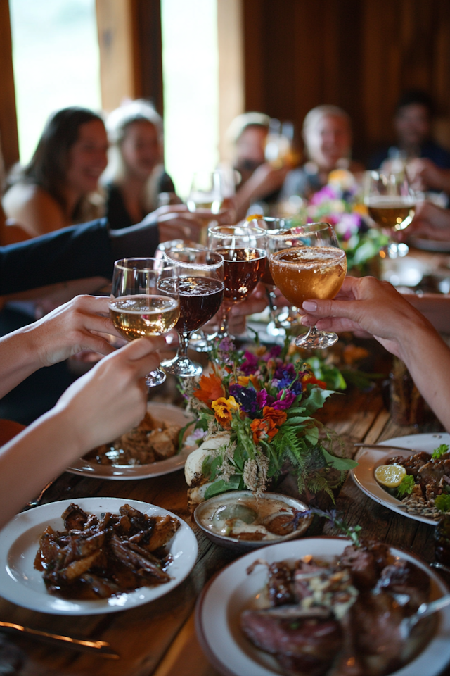 Festive Gathering with Toast