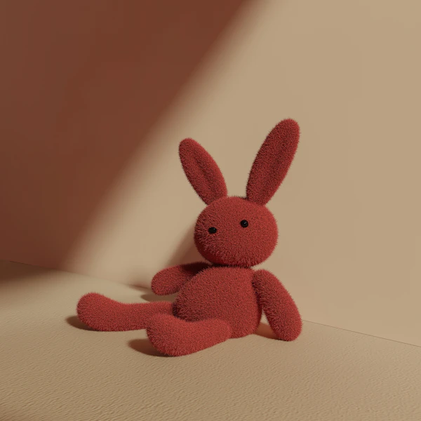 Plush Red Rabbit Toy