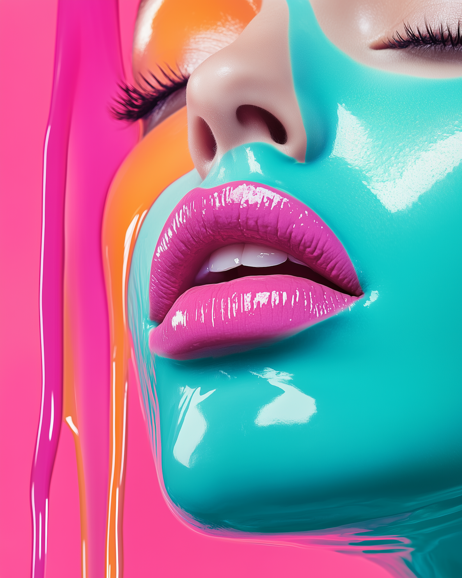 Vibrant Painted Face