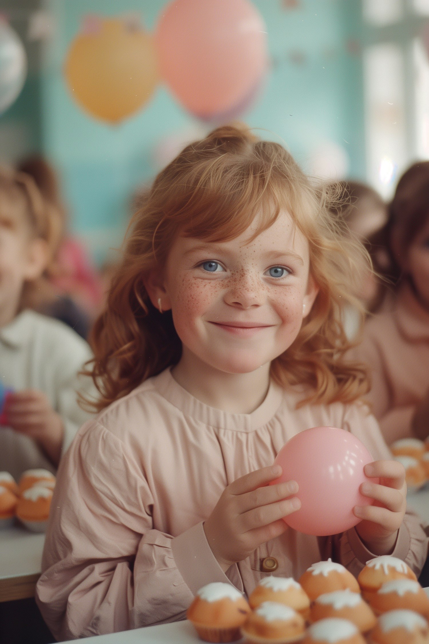 Festive Cheer - Young Girl at Birthday Party