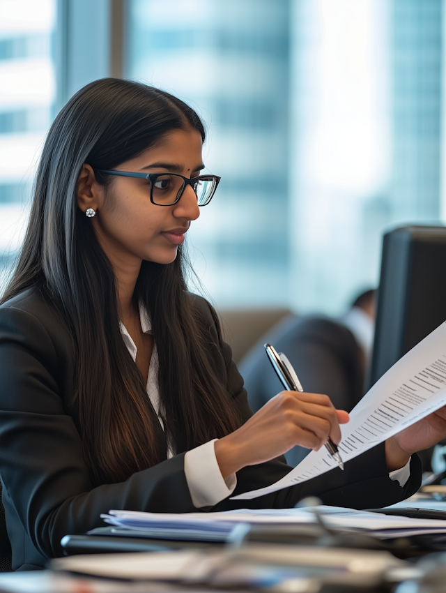 Focused Woman at Work