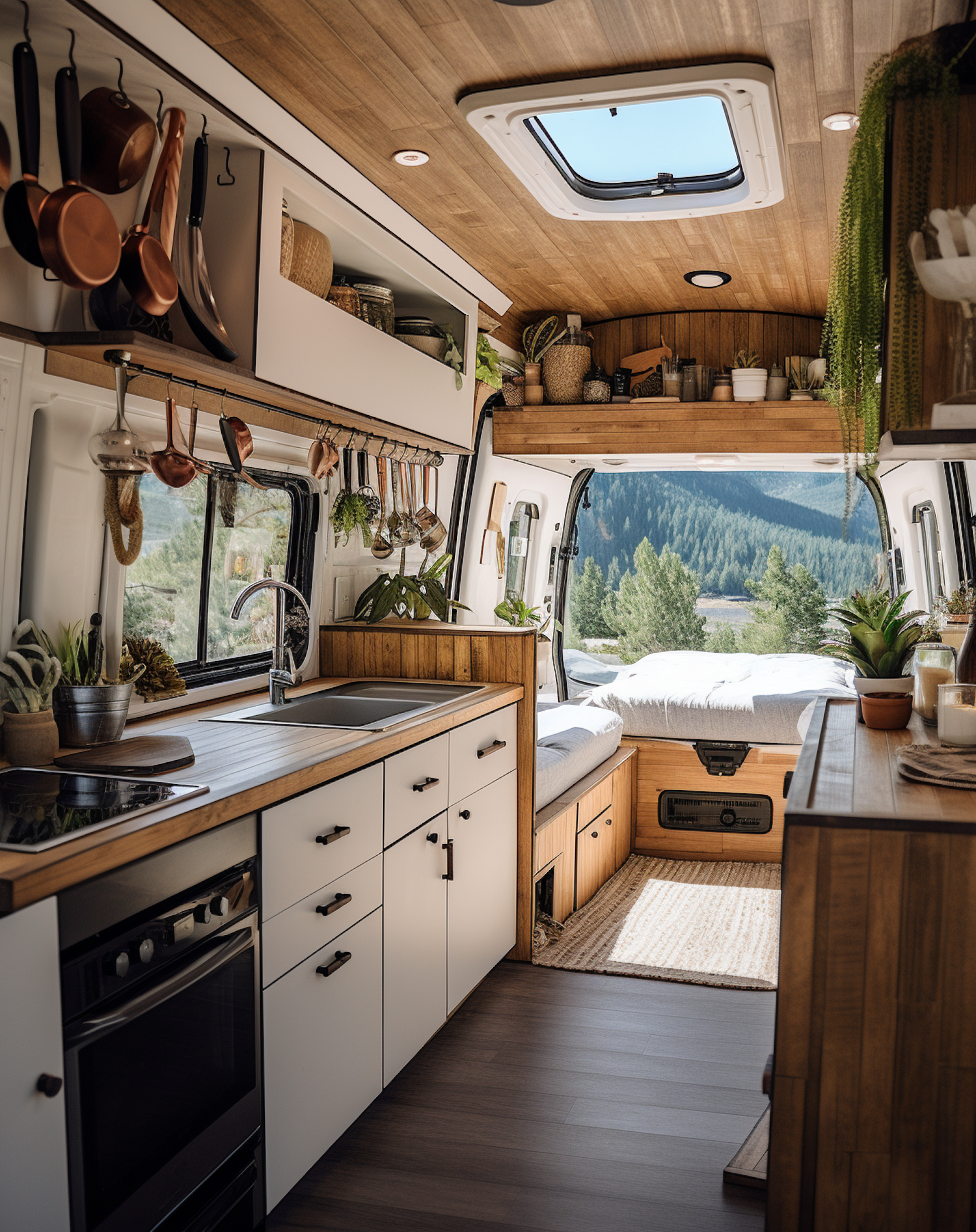 Modern Minimalist Camper Van Interior