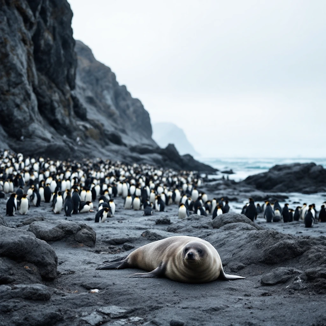 Serene Coastal Wildlife Scene