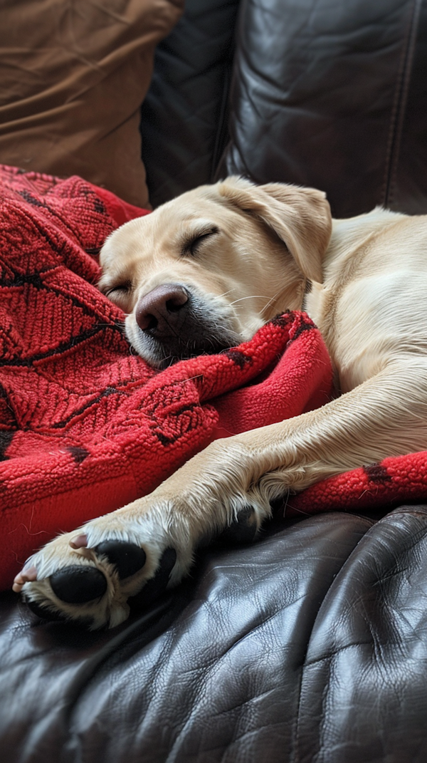 Sleeping Golden Labrador Retriever