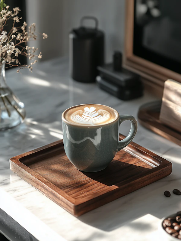 Latte Art on Tray