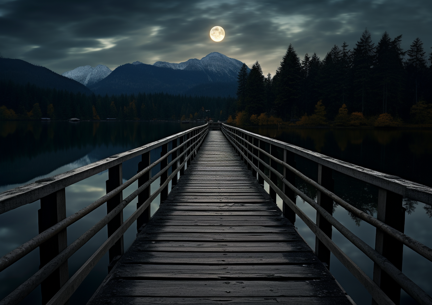 Tranquil Moonlit Pier