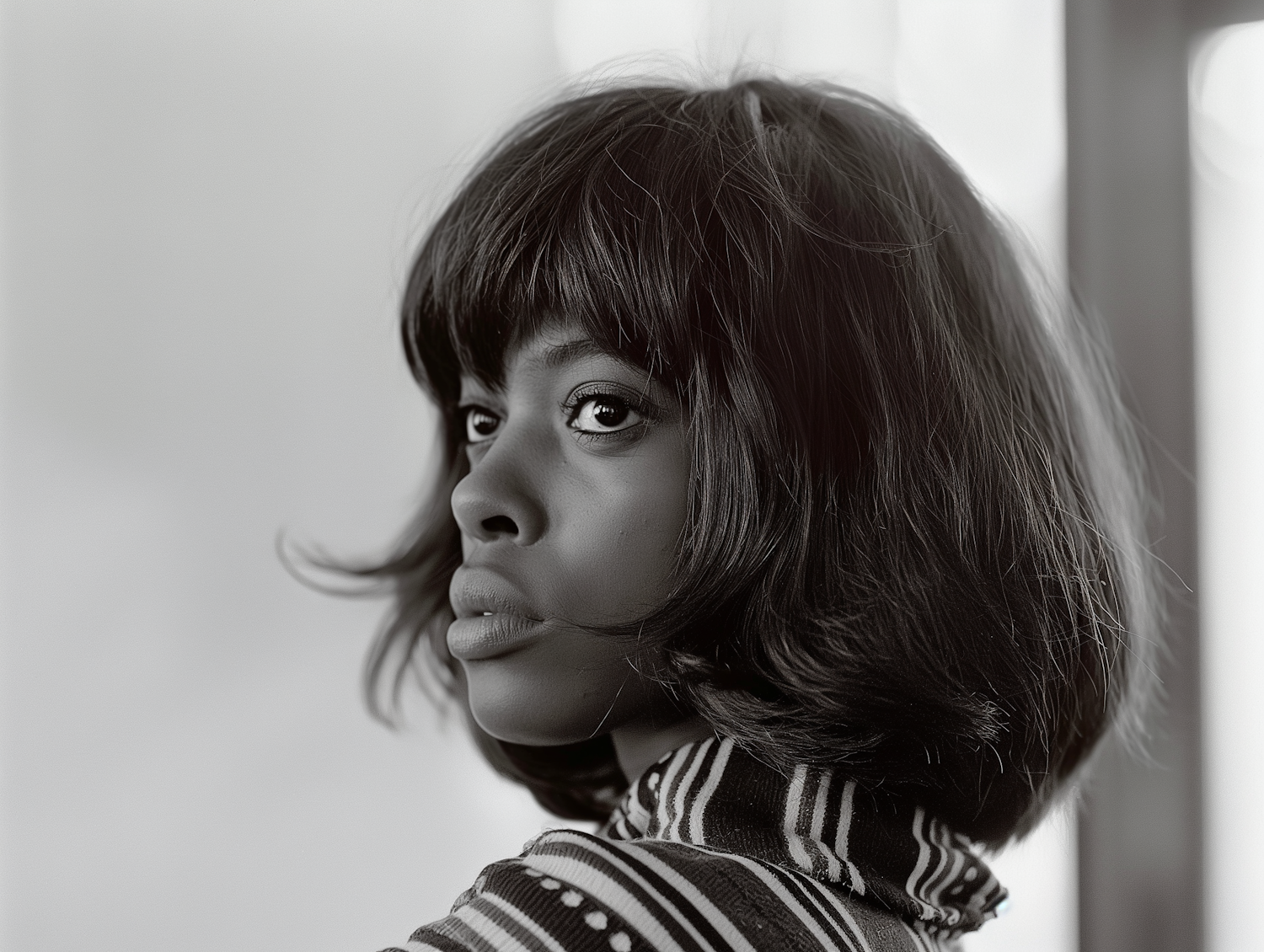 Striking Woman Portrait in Black and White