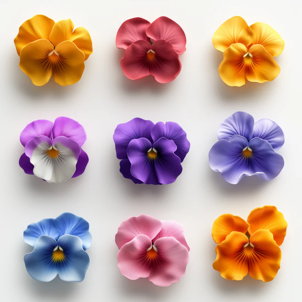 Vibrant Pansy Grid