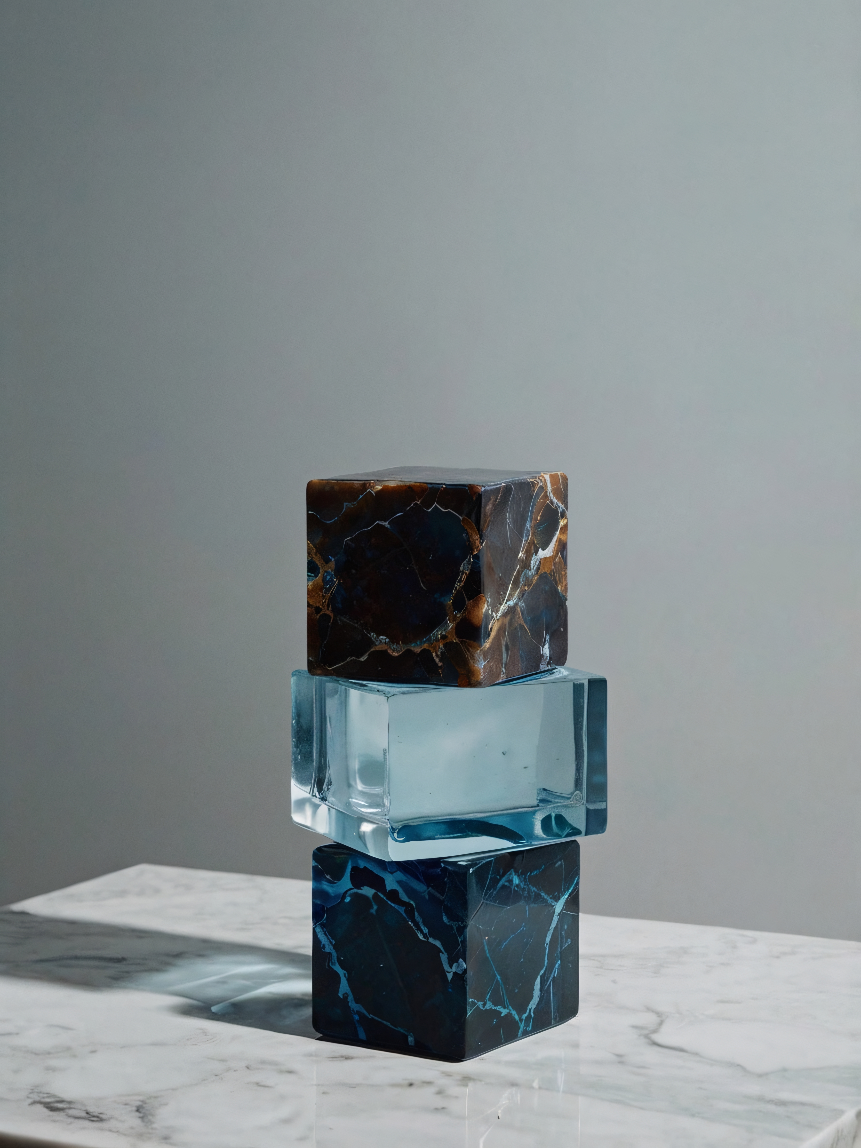 Stacked Cubes on Marble