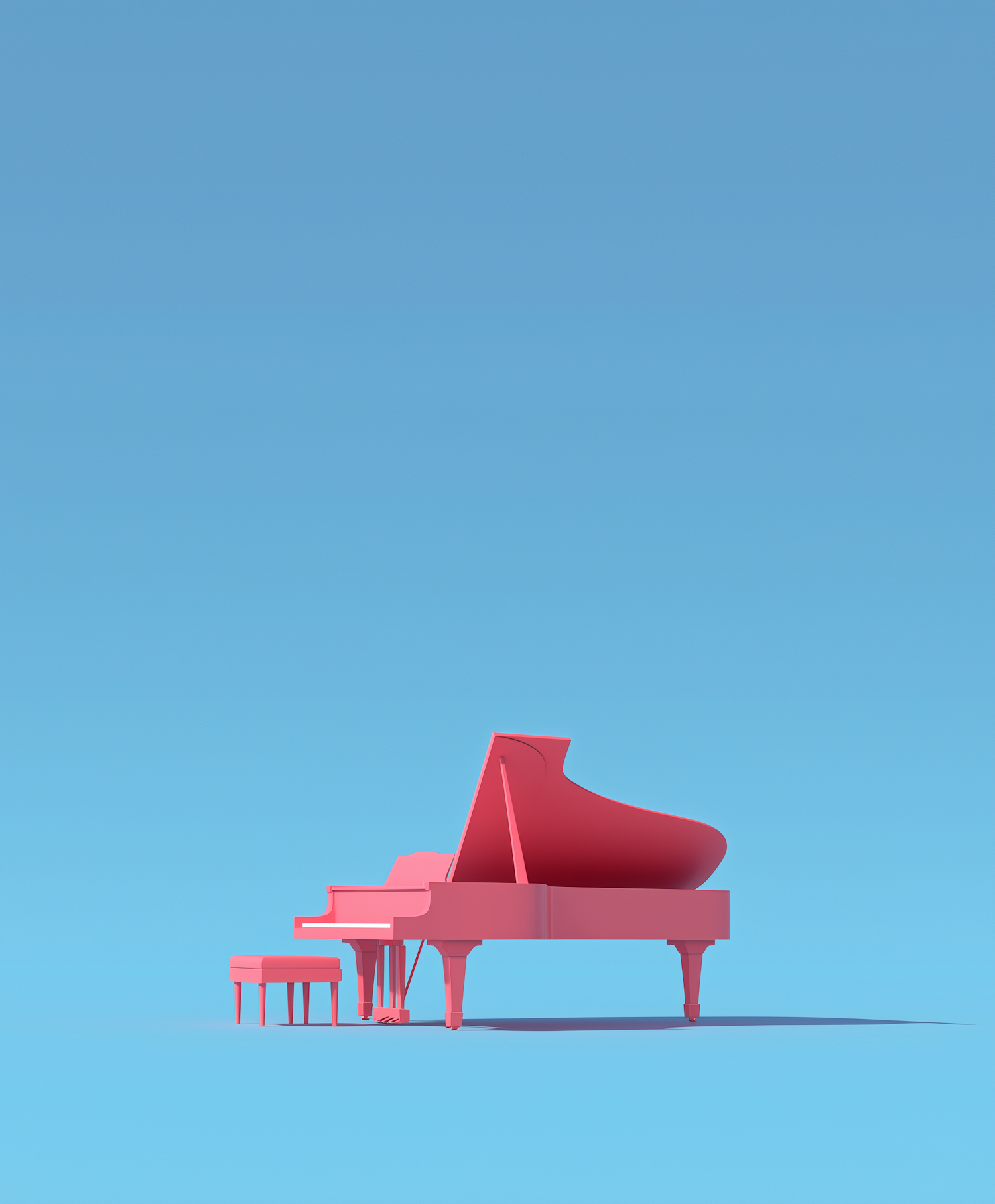 Vivid Red Grand Piano