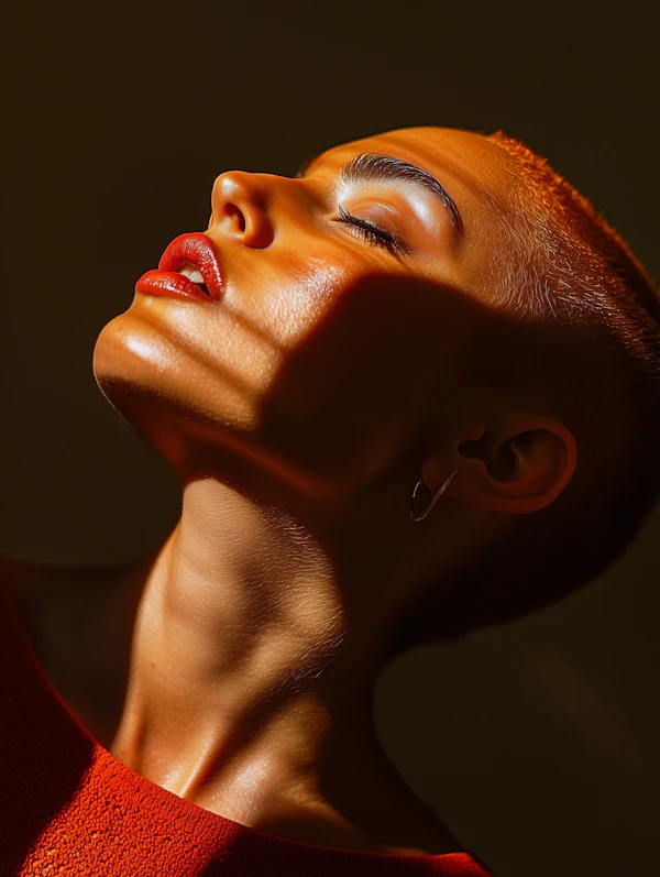 Dramatic Portrait with Metallic Sheen