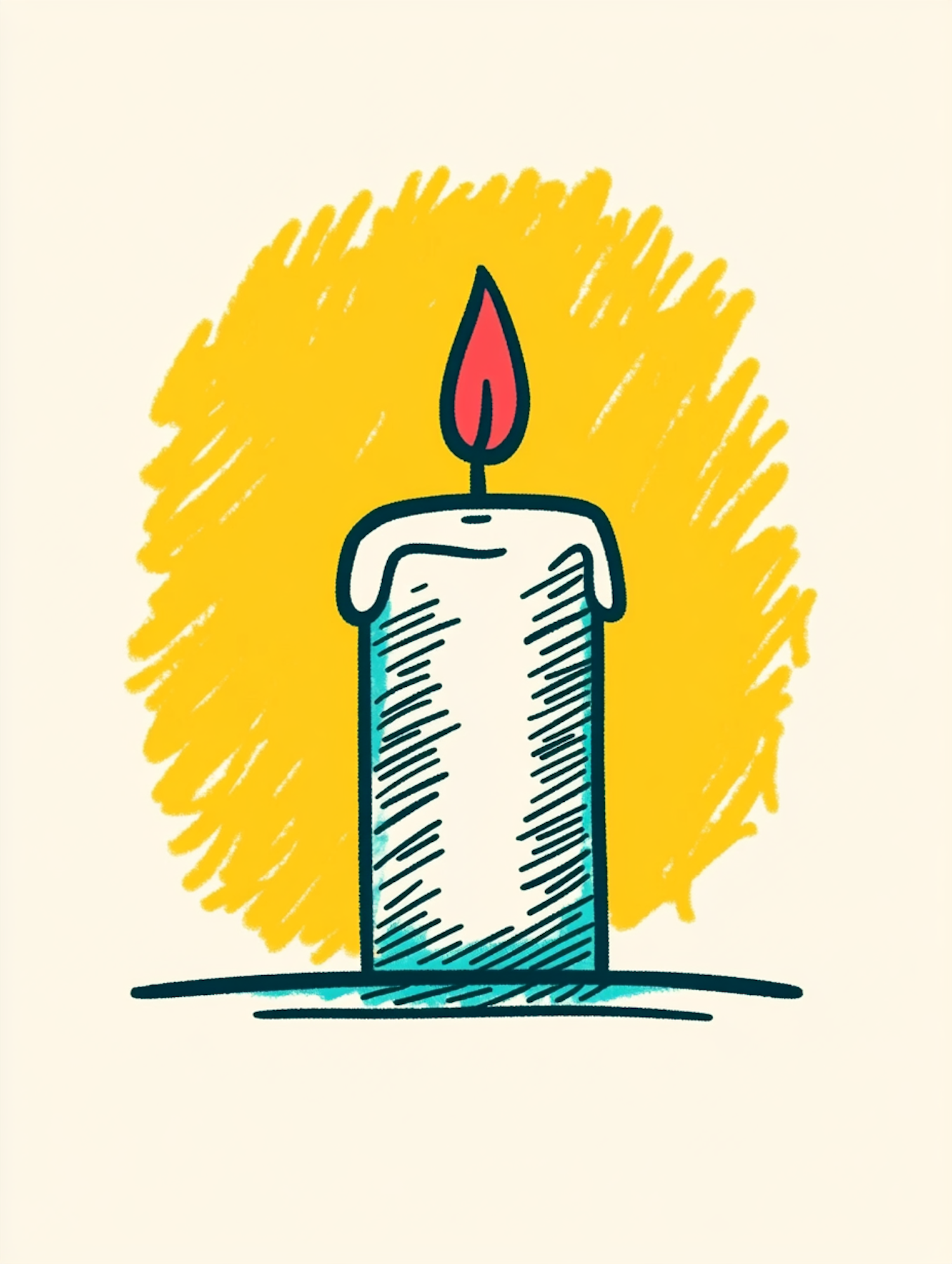 Stylized Candle Illustration