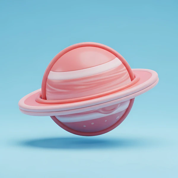 Stylized Saturn Planet