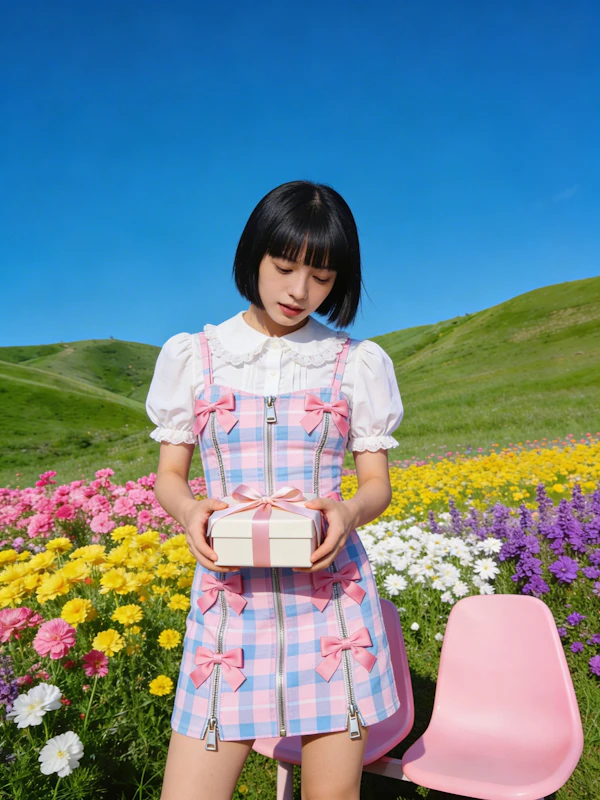 Woman in Flower Field