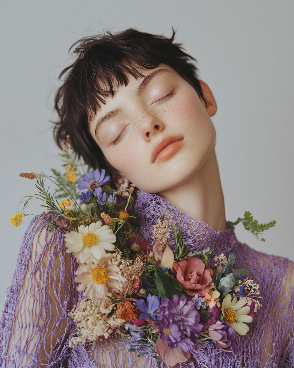 Dreamy Floral Portrait Photo on Lummi
