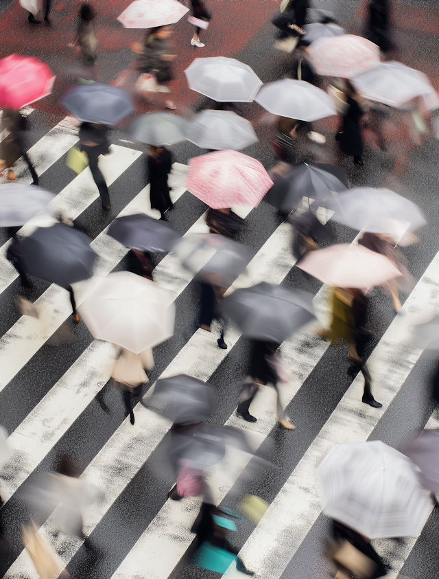 Rainy Urban Crosswalk