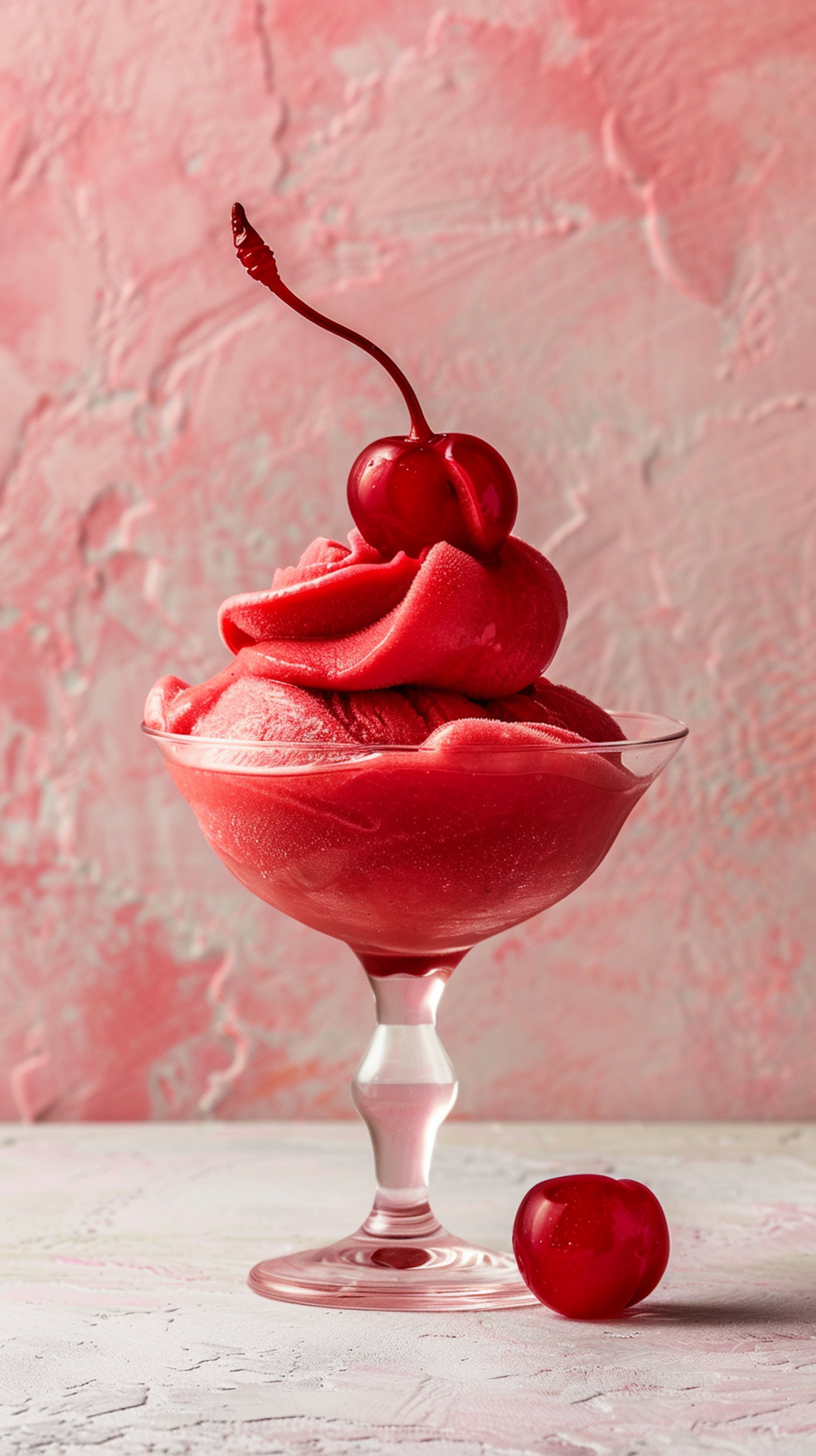 Elegant Red-Pink Sorbet Dessert