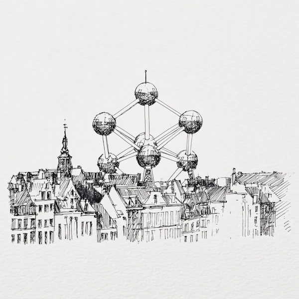 Atomium Sketch Art