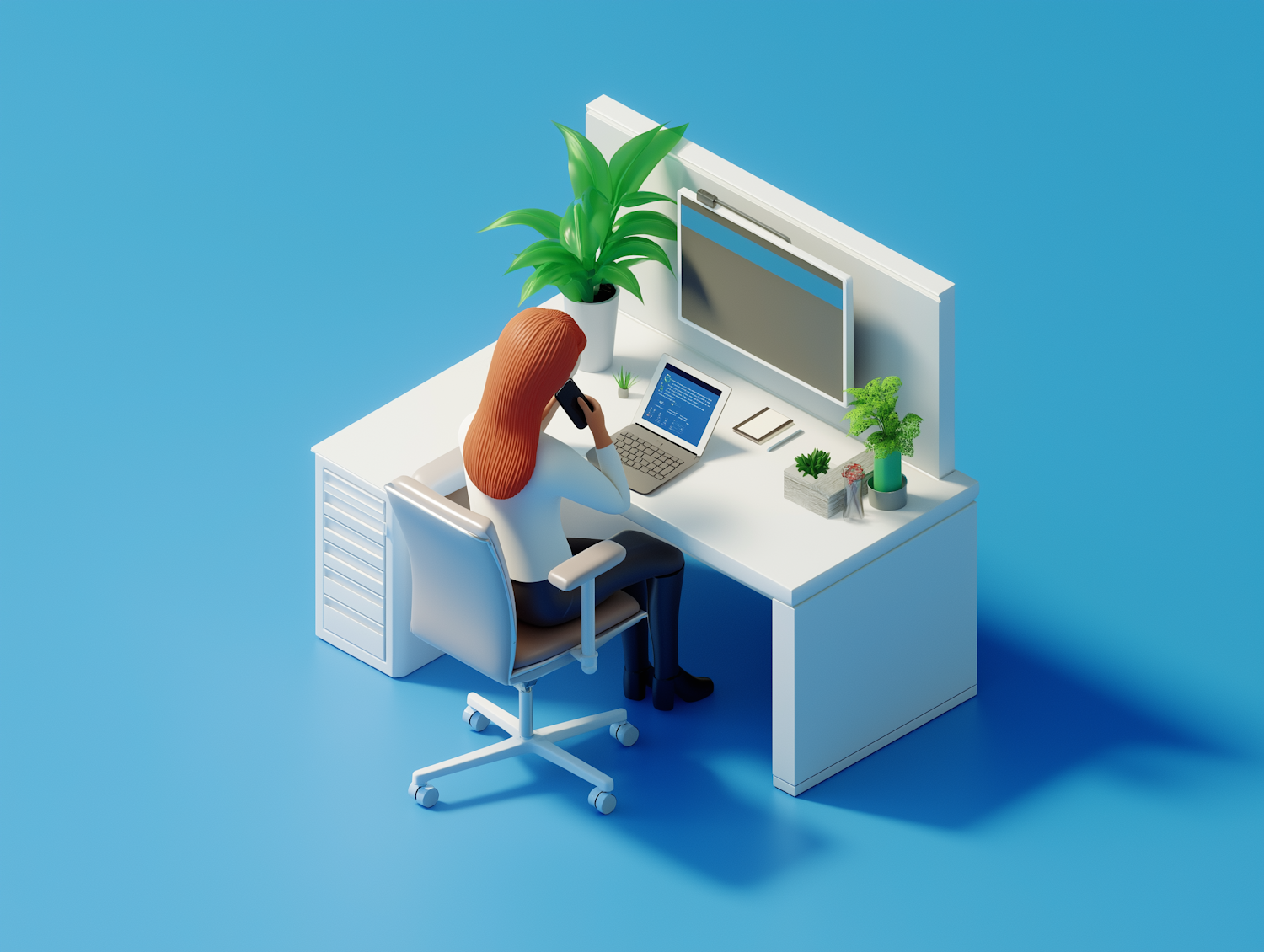 Modern Office Workspace Illustration