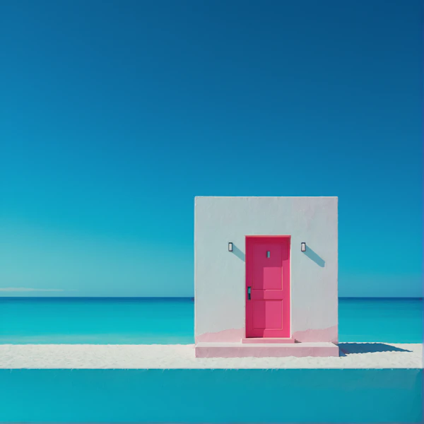 Pink Door on Beach