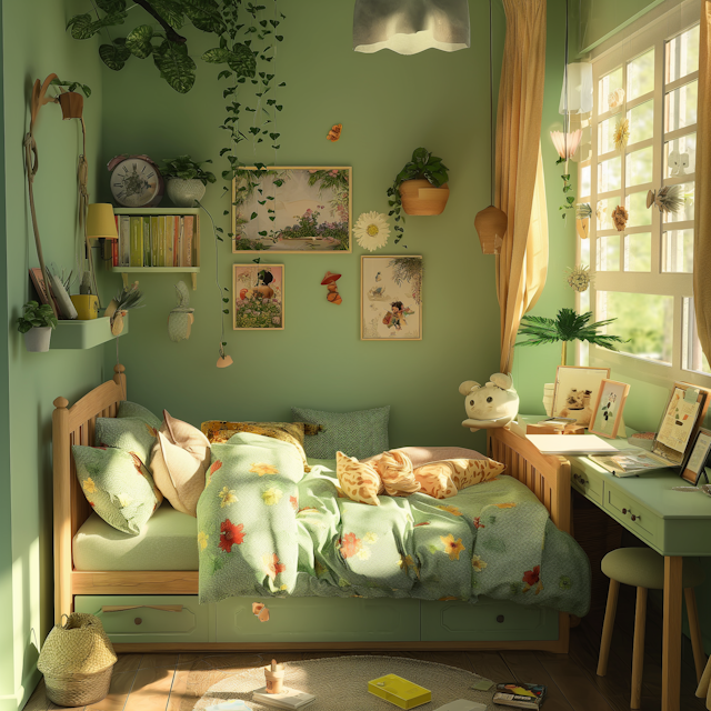 Mint Green Themed Bedroom