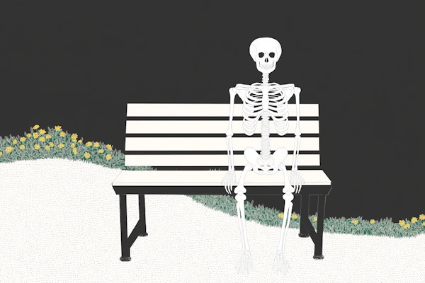 Skeleton Bench in Park