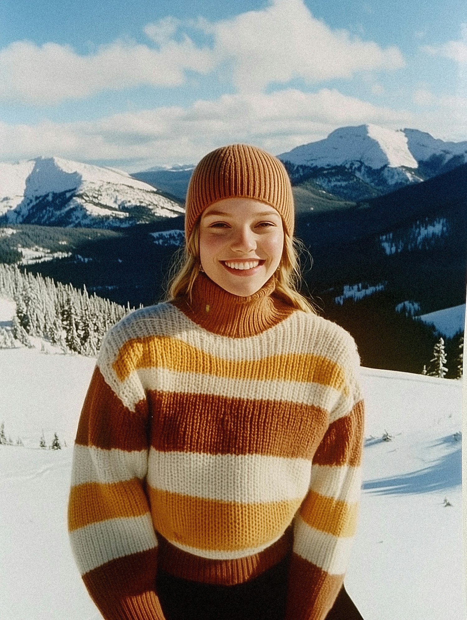 Young Woman in Snowy Landscape