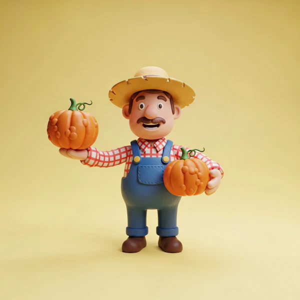 Cheerful Farmer Cartoon