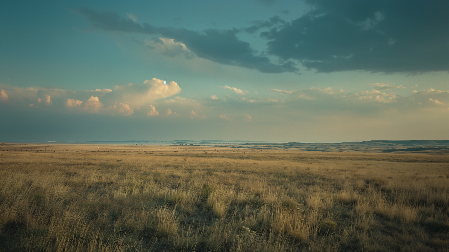 Serene Landscape Under a Dramatic Sky