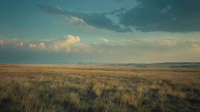 Serene Landscape Under a Dramatic Sky