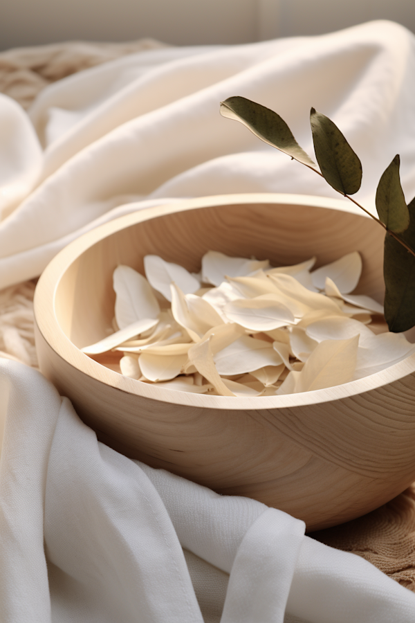 Tranquil Botanicals in Wooden Bowl