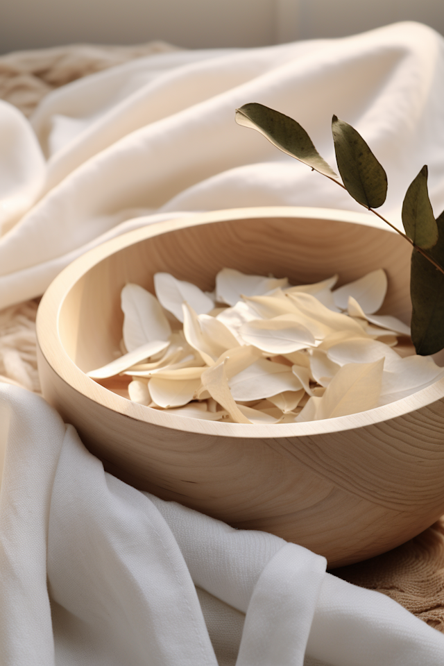 Tranquil Botanicals in Wooden Bowl