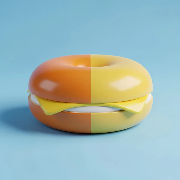 Stylized Bagel Sandwich