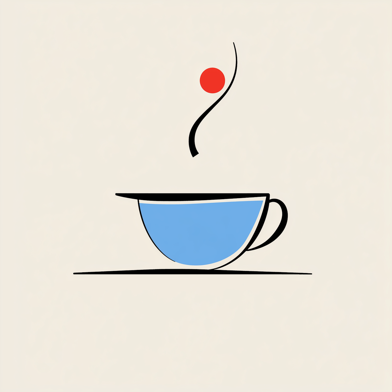 Minimalist Blue Cup Illustration