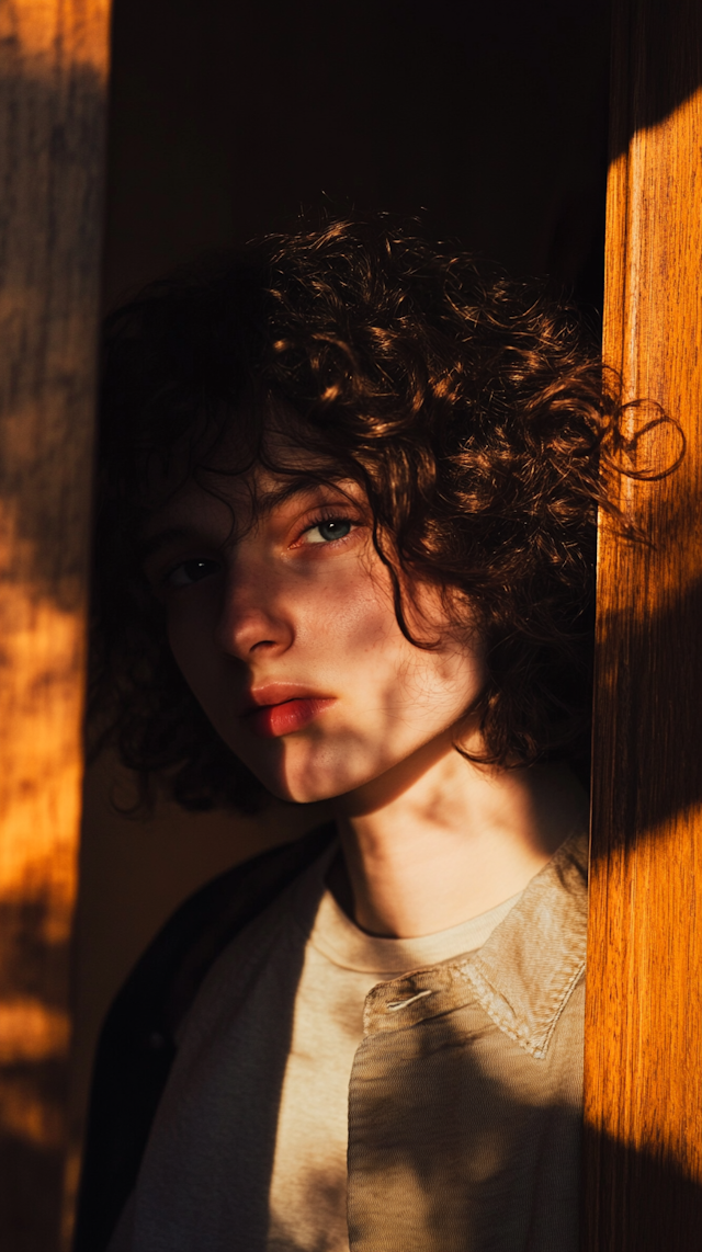 Contemplative Portrait in Warm Light