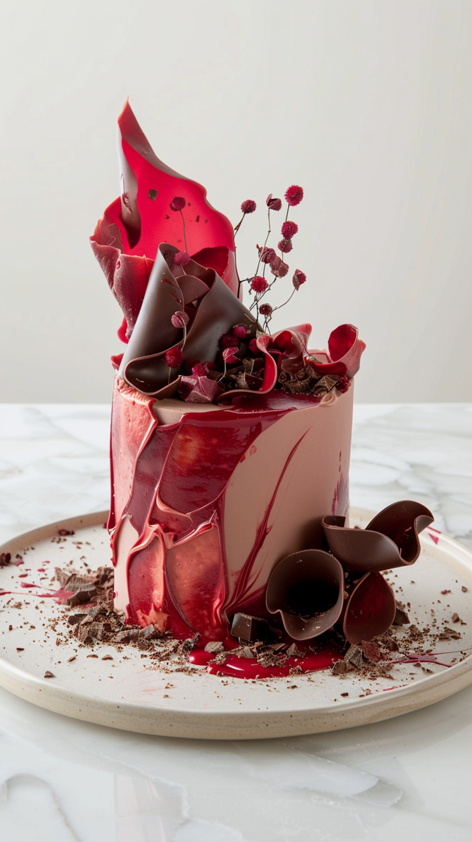 Elegant Red and Chocolate Cake