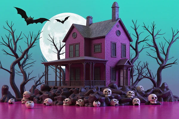 Pink Haunted House Scene