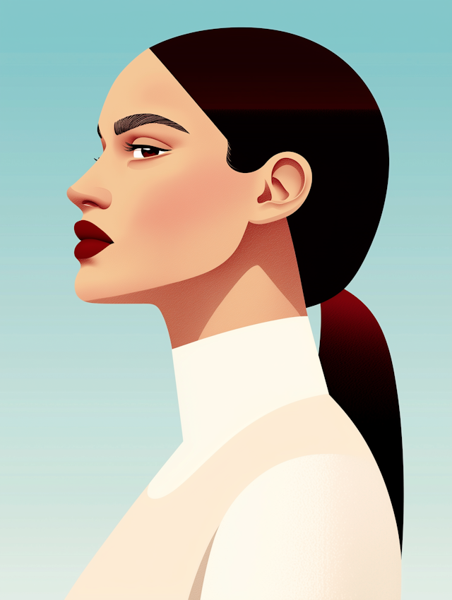 Stylized Woman in Profile