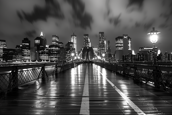 Moody Black-and-White Cityscape