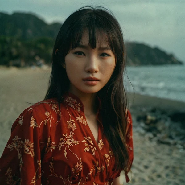Contemplative Woman on Beach