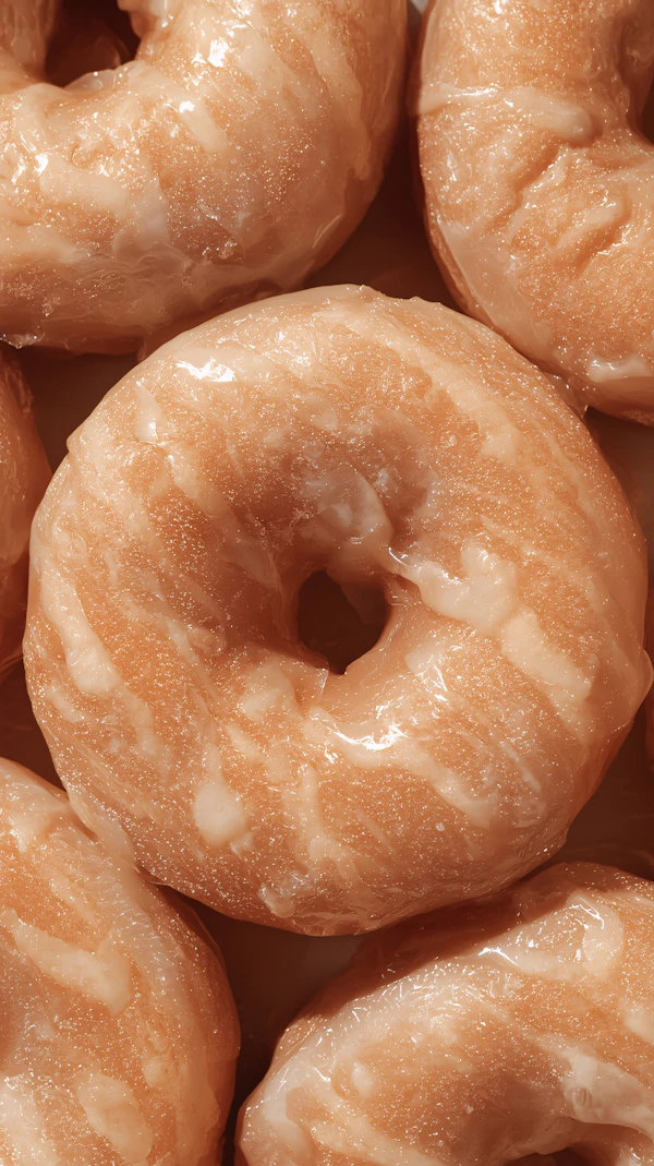 Glazed Donuts Close-Up