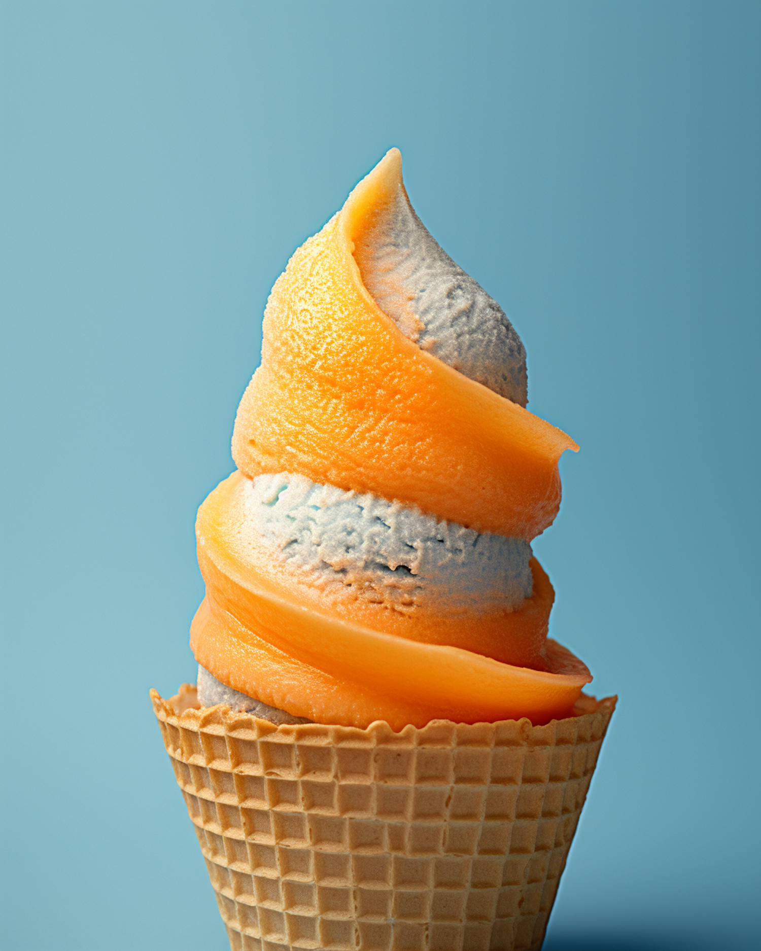 Orange Twist Soft-Serve in Waffle Cone