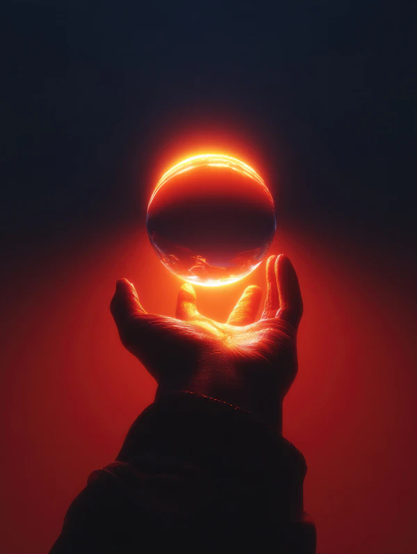 Hand Holding Glowing Orb