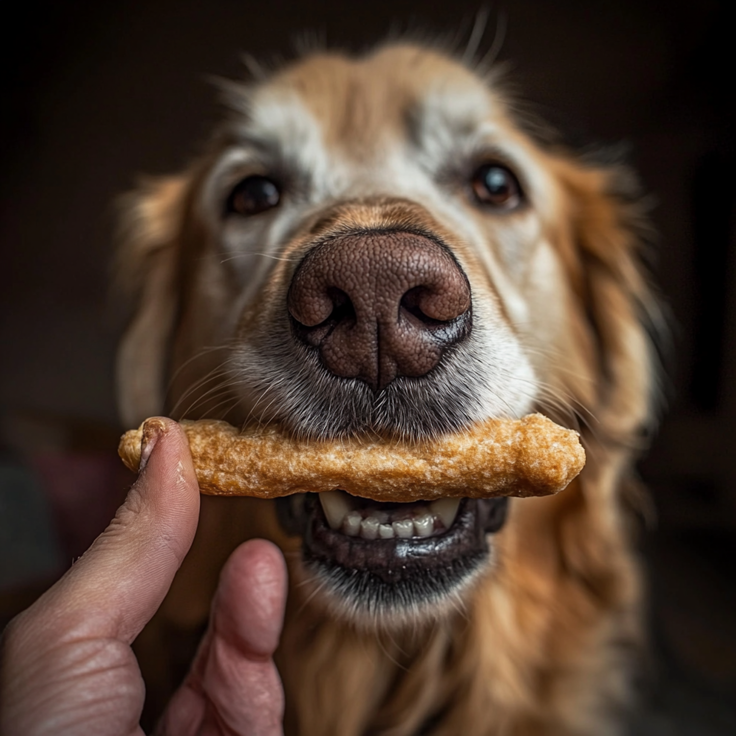 Golden Retriever with Treat