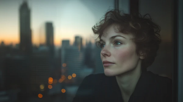 Woman Gazing at Dusk