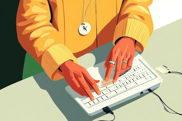 Stylish Typing Illustration