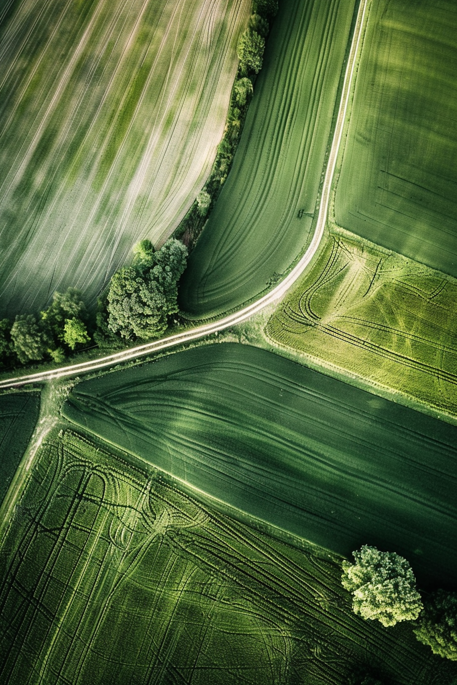 Aerial of Patterned Farmland