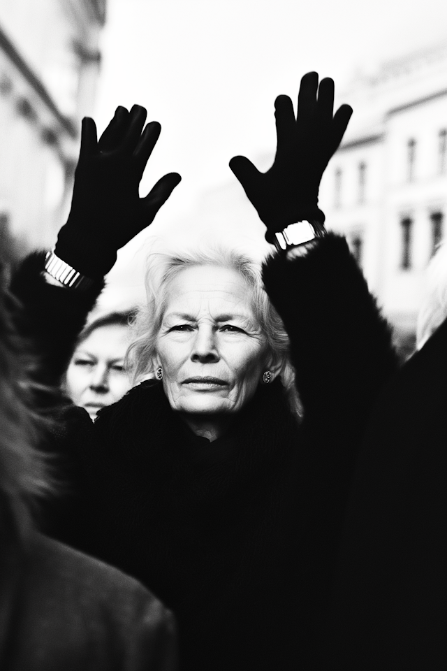 Elderly Woman's Poignant Moment